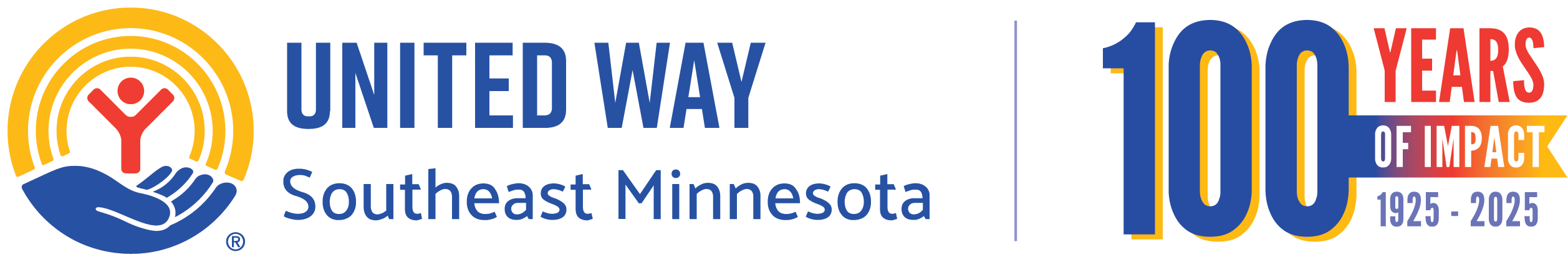 United Way of Southeast Minnesota logo and Centennial Mark